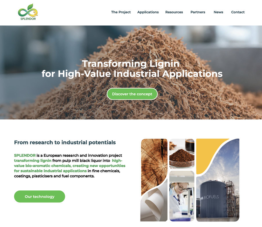 Home page of the SPLENDOR project website