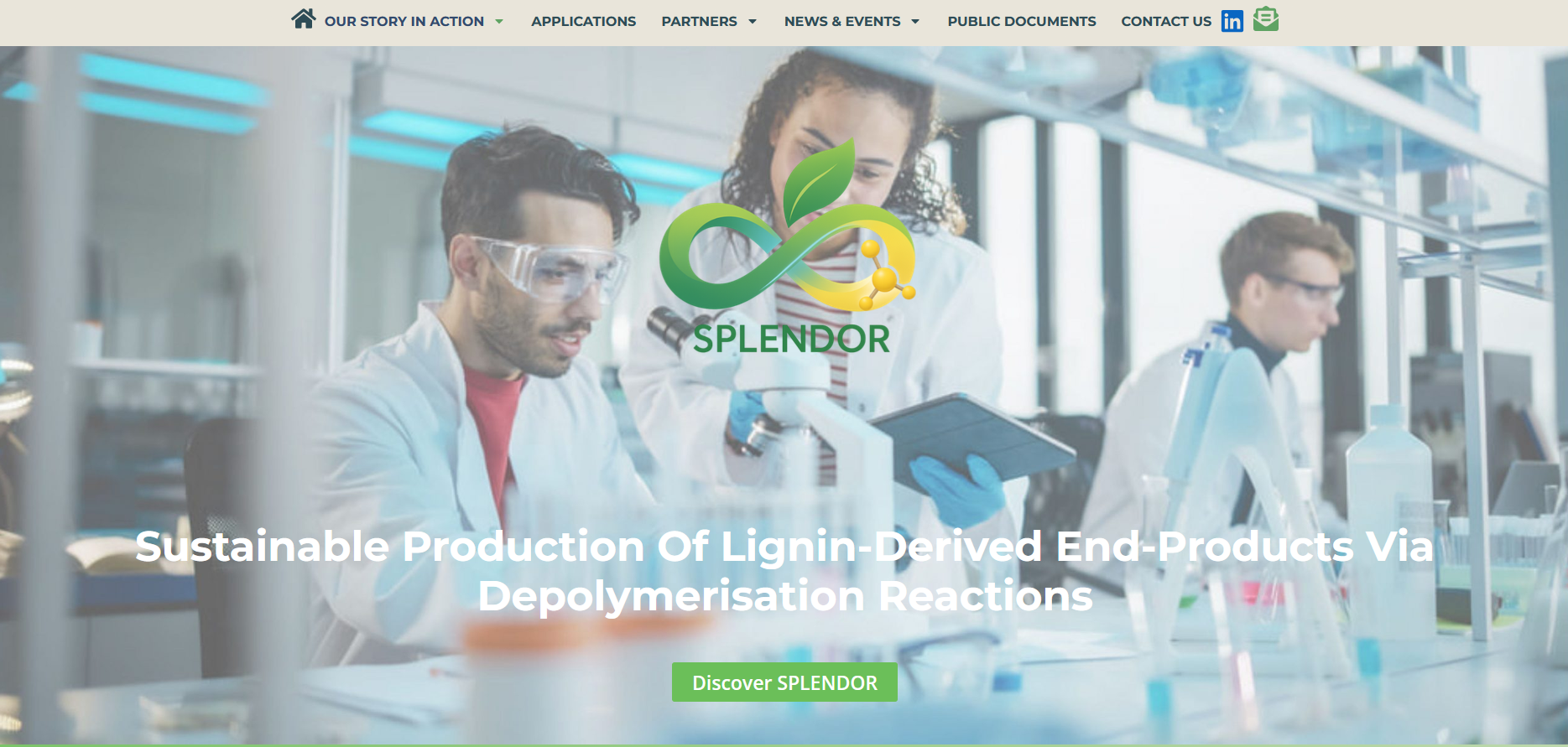 Page d'accueil du site du projet SPLENDOR